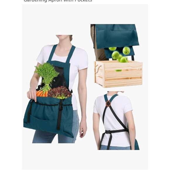 Other - Jwthee Gardening Apron with Pockets‎ Adjustable Teal Harvest Bag